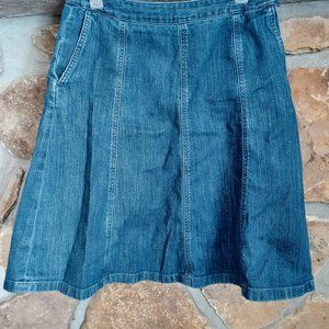 L.L. Bean Midi Jean Skirt